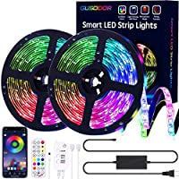 GUSODOR LED Strip Lights RGB Strips 32.8 Feet Tape Strips Light 300 LEDs SMD 5050 IP65 Waterproof Music Sync DIY Color...