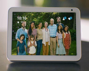 Echo Show 8 with a family photo