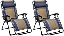 Amazon Basics Padded Zero Gravity Chair- Blue, 2 Pack