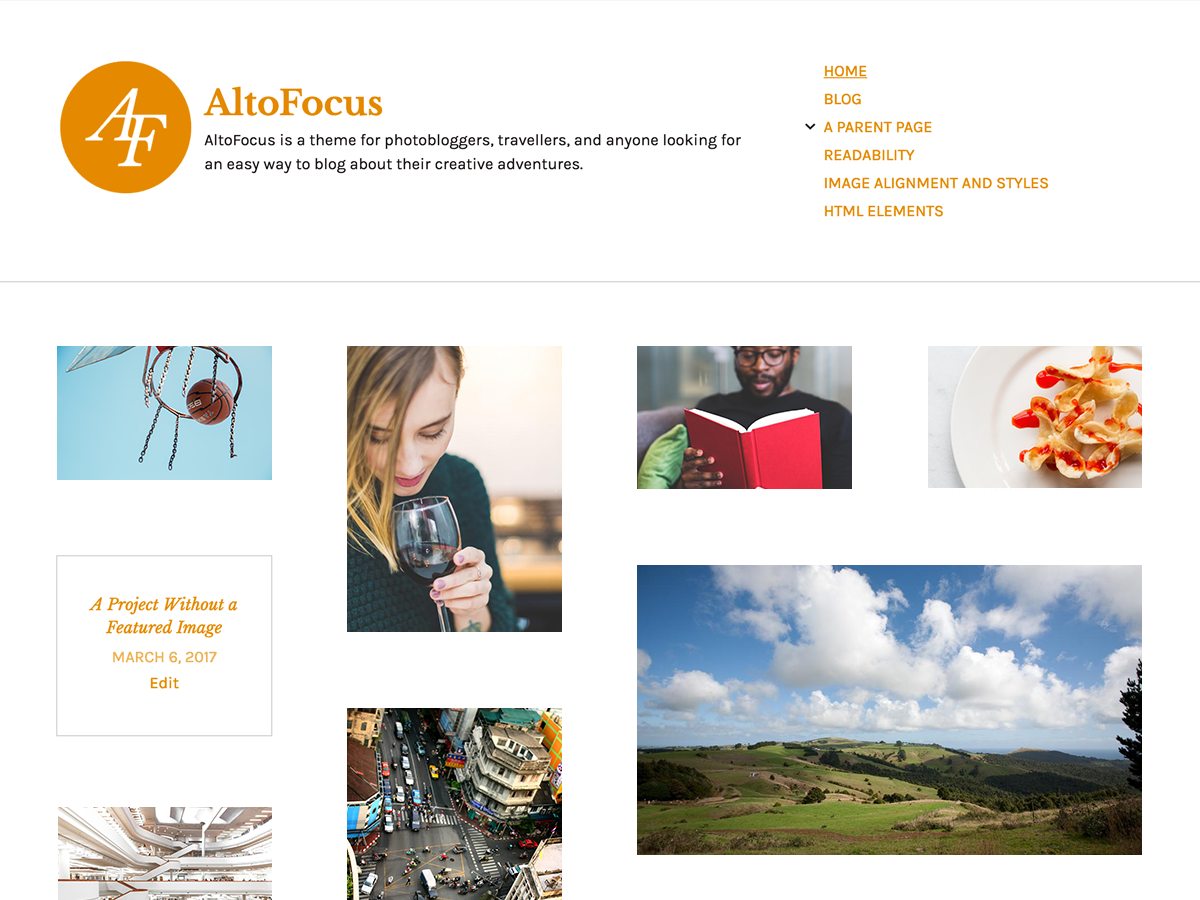 AltoFocus is a theme for photographers, artists, and other creative types in search of a simple and easy way to display their work.