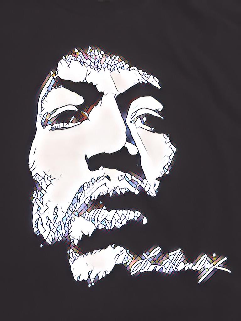 An artwork of Jimi Hendrix by Leon Hendrix