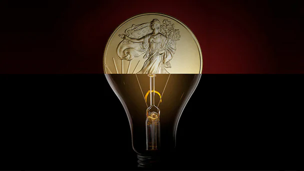 Illustration showing coin and light bulb