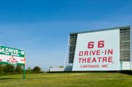 66 Drive-in Theatre and Neon Sign Carthage, Missouri.