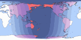 Map of Oct 6, 1968 eclipse viewability