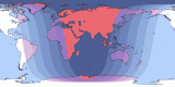 Map of Oct 17, 1986 eclipse viewability