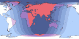 Map of Oct 18, 2032 eclipse viewability