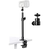 Pixel Desk Camera Mount Stand, 12.9-22 inch Tabletop C Clamp Mount Stand, Adjustable Aluminum Light Stand with 360° Rotatable