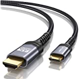 Mini HDMI to HDMI Cable 6.6FT, JSAUX [Aluminum Shell, Braided] High Speed 4K 60Hz HDMI 2.0 Cord, Compatible with Camera, Camc