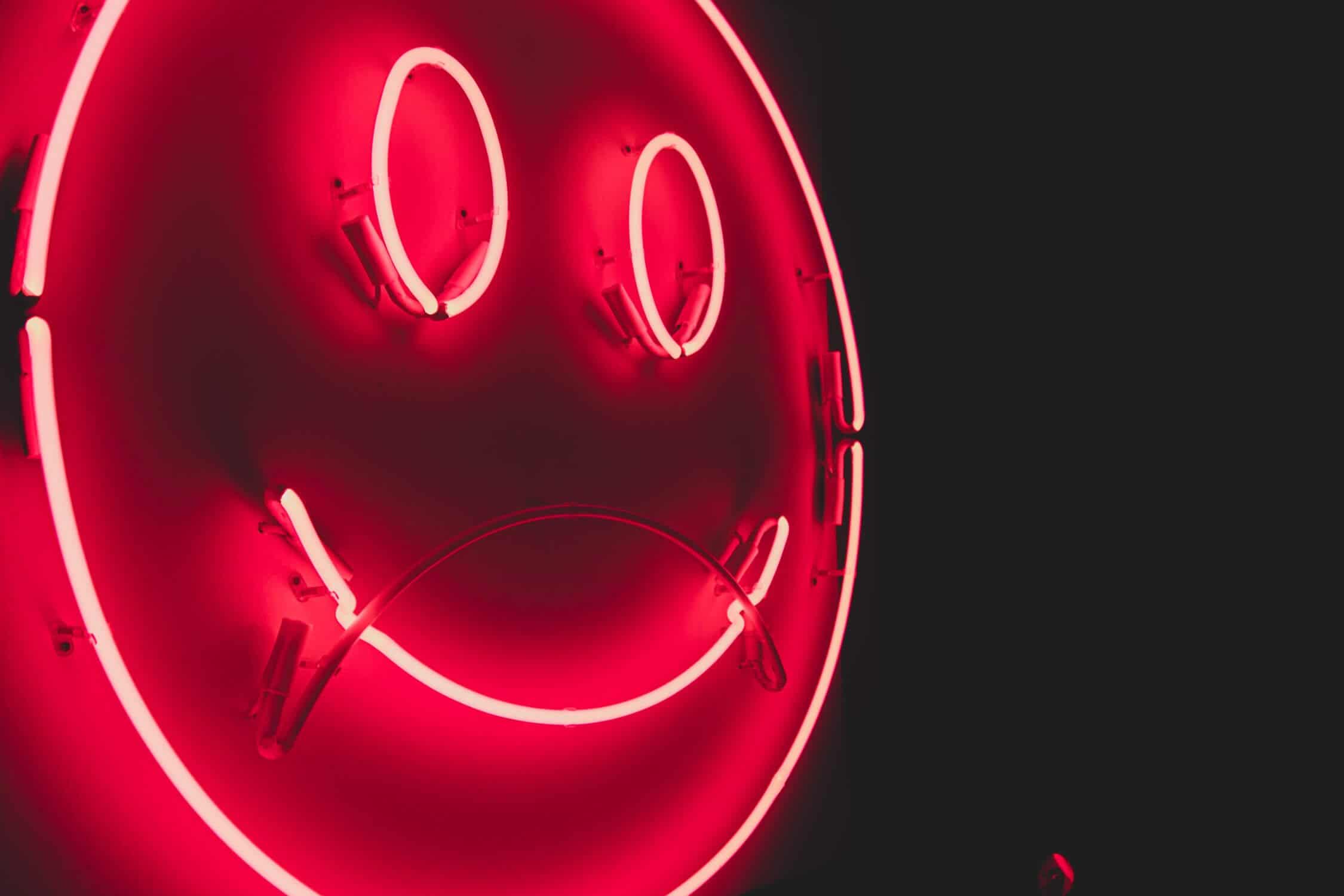 neon smiling face