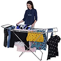 LiMETRO STEEL Stainless Steel Foldable Cloth Dryer Stand Double Rack Cloth Stands for Drying Clothes Steel