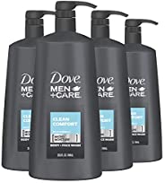 Dove Men+Care Body and Face Wash Pump Clean Comfort 23.5 oz for Healthier and Stronger Skin Effectively Washes