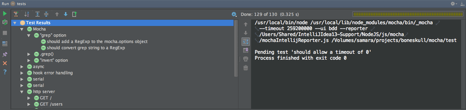 JetBrains Mocha Runner Plugin in Action