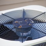 close-up shot of top of air conditioner unit