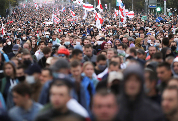Митинг сторонников оппозиции в Минске, 27 сентября 2020 года