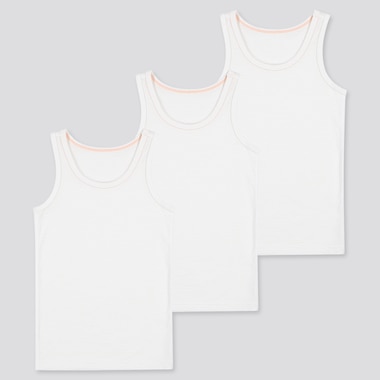 Toddler Cotton Mesh Inner Tank Top (Set Of 3), White, Medium