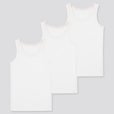 Toddler Cotton Mesh Tank Top (Set Of 3), White, Medium