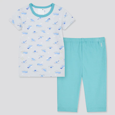 Toddler Dry Short-Sleeve Pajamas, Green, Medium