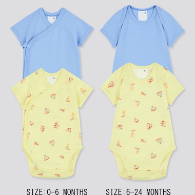 Newborn Joy Of Print Short-Sleeve Bodysuit (Set Of 2), Yellow, Medium