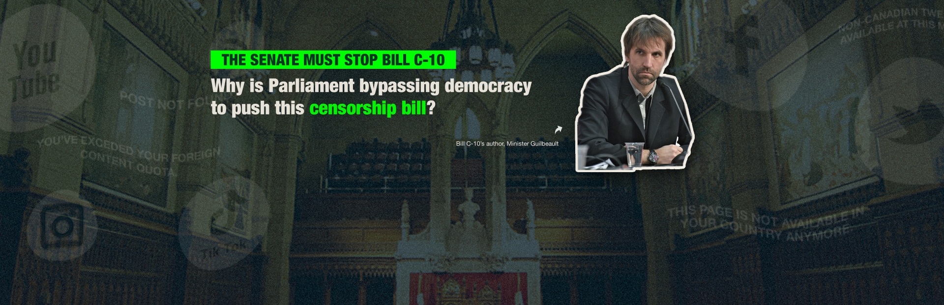 Tell the Senate: Uphold democracy, and scrutinize C-10!