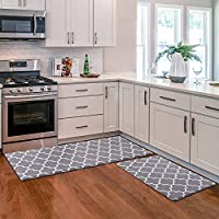 KMAT 2-Pack Kitchen Mat Cushioned Anti-Fatigue Kitchen Rug, Waterproof Non-Slip Kitchen Mats and Rugs Heavy Duty PVC...