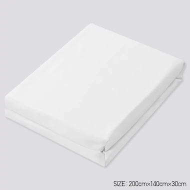 Airism Full-Size Fitted Bed Sheet, White, Medium