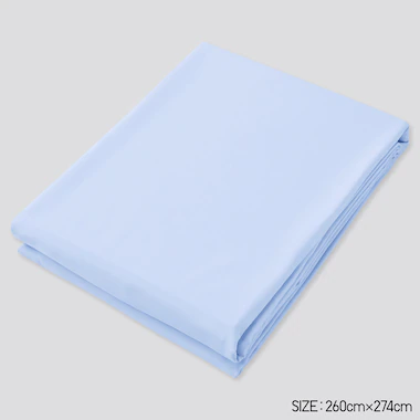 Airism King Size Flat Sheet, Light Blue, Medium