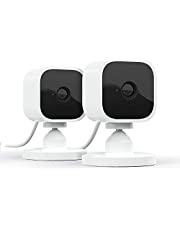 Blink Mini – Compact indoor plug-in smart security camera, 1080 HD video, night vision, motion detection, two-way audio, Works with Alexa – 2 cameras