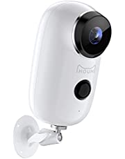 (2021 Upgraded) Security Camera Wireless Outdoor, IHOUMI WiFi Battery Indoor Camera, IP65 Waterproof, IP Cam with Two-Way Audio, Night Vision, Motion Detection(with Rechargeable Battery)