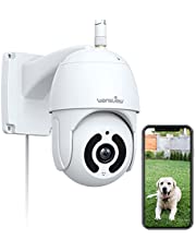 Outdoor Security Camera, Wansview 1080P Pan-Tilt Surveillance Waterproof WiFi Cameras, Night Vision, Two-Way Audio, Motion Detection, Remote Access, Compatible with Alexa W9