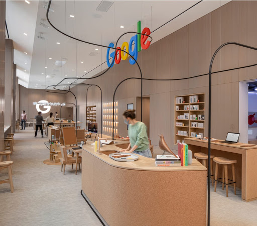 Illustrated image of the Google Store in New York City