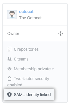 SAML identity linked