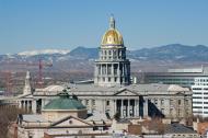 Denver State Capitol Building with Mountain View