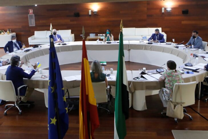 Blanca Martín preside la reunión del Plenario de la COPREPA que acoge la Asamblea de Extremadura