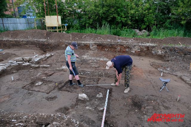 Археологические раскопки в историческом центре Перми. 