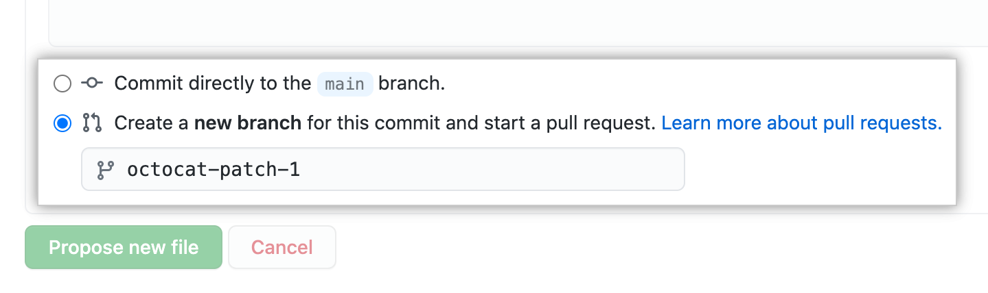 Commit branch options