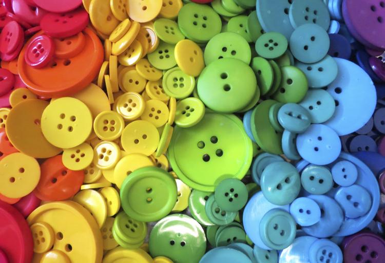 Rainbow sewing buttons.