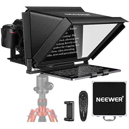 Neewer X12 Teleprompter for iPad Tablet Smartphone DSLR Cameras with Remote Control, APP Compatible with iOS/Android for Online Teaching/Vlogger/Live Streaming, Carry Case Included