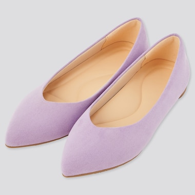 Women Comfort Touch Pointed Flats, Purple, Medium