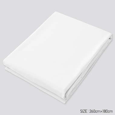 Airism Twin Size Flat Sheet, White, Medium