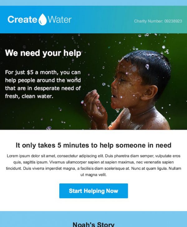charity email template