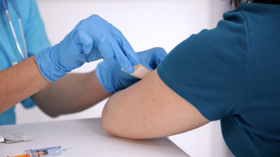 Patient receives a bandage 