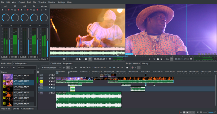 Bildschirmfoto von Kdenlive