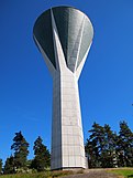 view of a concrete water tower