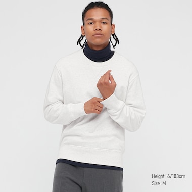 Men Long-Sleeve Sweatshirt, Light Gray, Medium