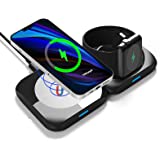 leChivée Wireless Charger, Magnetic Wireless Charging Station, 3 in 1 Charging Pad Detachable Dual Modual Charging Dock for i