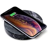 Eggtronic Wireless Charging Stone - Qi Certified 10W high Speed Charger with Built-in Durable Braided Cable for iPhone, Galax