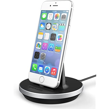 Encased iPhone 7 Charger Dock, Fast Charge Desktop Charging Stand (case Compatible) DockMate² MFI Certified Lightning Charger (Fully Adjustable Design) Aluminum/Black iPhone 8