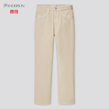 Women Slim Straight Jeans (Jw Anderson), Beige, Medium