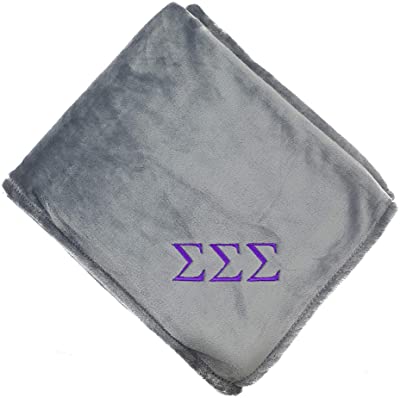 Embroidered Sigma Sigma Sigma Plush Throw Blanket