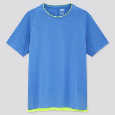 Women Uniqlo+ Dry-Ex Crew Neck Short-Sleeve T-Shirt, Blue, Medium